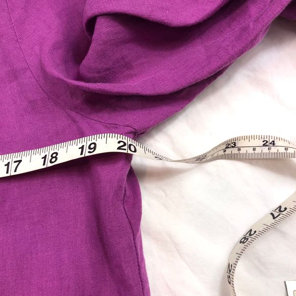 EILEEN FISHER Beaded Purple Linen Top M - Picture 9 of 10